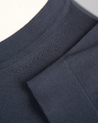 Filippo De Laurentiis Dark Grey Straight Bottom Fine Knit Long Sleeve Crewneck Charcoal 91