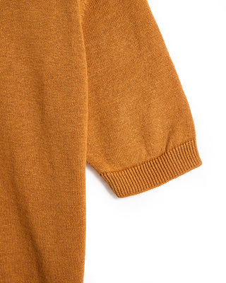 Filippo De Laurentiis Heavy Linen  Cotton Polo Butterscotch 2 8715