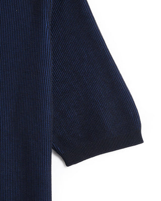 Filippo De Laurentiis Two Tone Ribbed Polo Navy 1 8712