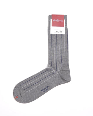 Marcoliani Soft Modal Grey Striped Socks Silver 