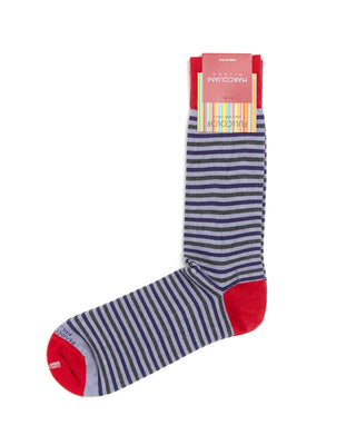 Marcoliani Soft Modal Stripe Blue Socks Blue 