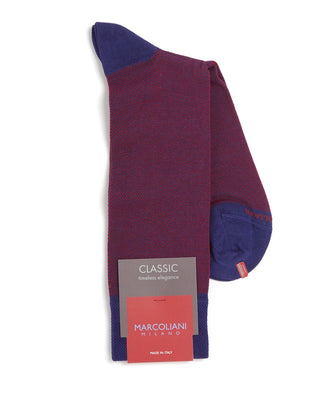 Marcoliani Pima Cotton Birdseye Pattern Socks Red  1