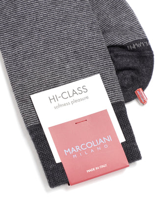 Marcoliani Soft Modal Stripe Grey Socks Grey  2