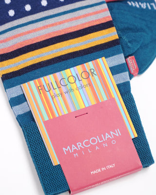 Marcoliani Stripes  Polka Dots Sock Turquoise  2