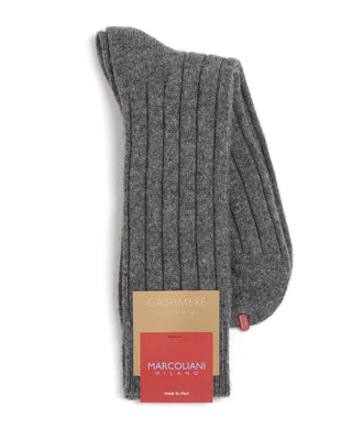 Marcoliani Cashmere Ribbed Dress Socks Grey  1