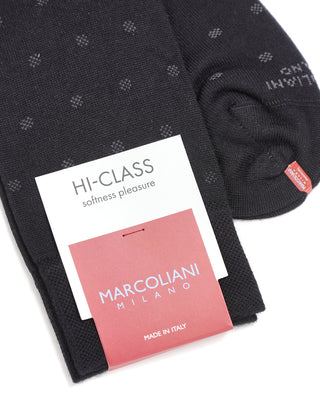 Marcoliani Soft Modal Polka Dot Socks Black  2