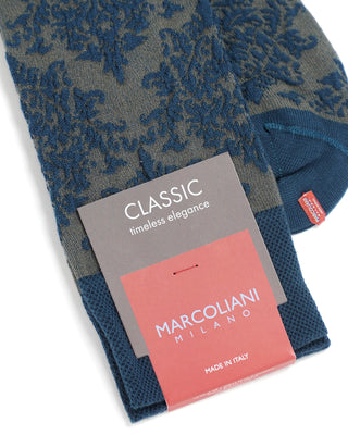Marcoliani Venezia Damask Textured Socks Turquoise  2
