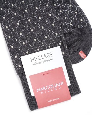 Marcoliani Soft Modal Tailor Dots Socks Charcoal  2