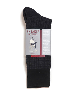 Marcoliani Tartan Plush Sneaker Socks Black 