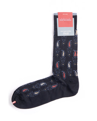 Marcoliani Navy Mousse Of Nuwara Paisley Socks Navy 1 4349