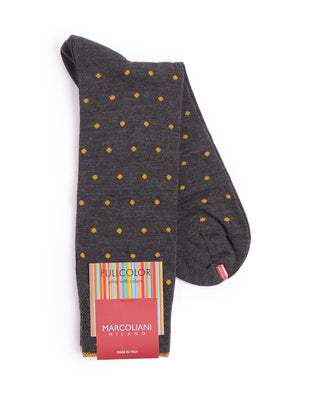 Marcoliani Charcoal Lana Extrafine Merino Polka Dot Socks Charcoal 4345