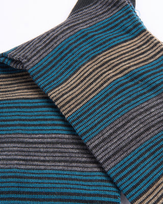 Marcoliani Charcoal Mix Lana Extrafine Merino Scala Stripe Socks Charcoal Mix 2 4371
