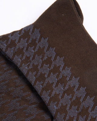Marcoliani Dark Brown Mousse Of Modal Houndstooth Socks Dark Brown 3 4329