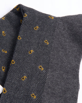 Marcoliani Charcoal Mousse Of Modal Tiny Paisley Socks Charcoal 2 4309