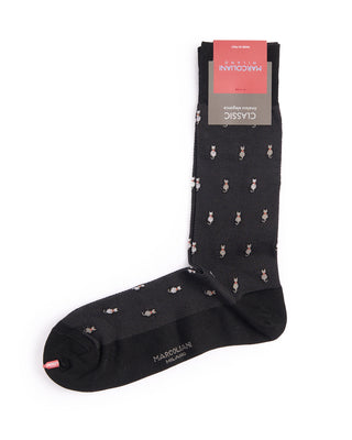 Marcoliani Black Pima Cotton Tiny Cat Socks Black 2 4367