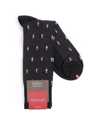 Marcoliani Black Pima Cotton Tiny Cat Socks Black 3 4368