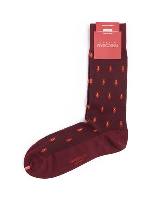 Marcoliani Barolo Red Pima Cotton Tiny Cat Socks Barolo Red 1 4418
