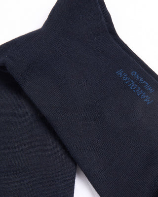 Marcoliani Navy Mousse Of Modal Plain Dress Socks Navy 3 4389