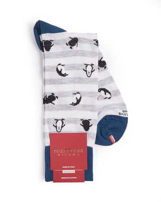 Marcoliani Silver Grey Pima Cotton Penguin Socks Silver Grey 1 4319