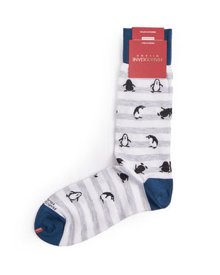 Marcoliani Silver Grey Pima Cotton Penguin Socks Silver Grey 2 4320