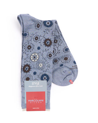 Marcoliani Silver Blue Mousse Of Modal Patna Decor Socks Silver Blue 2 4362