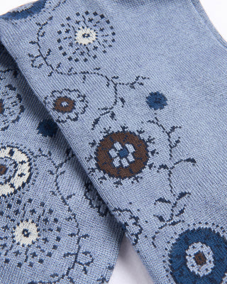 Marcoliani Silver Blue Mousse Of Modal Patna Decor Socks Silver Blue 4360