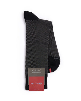 Marcoliani Black Pima Cotton Birdseye Socks Black 2 4539
