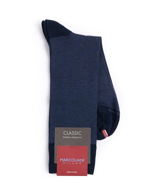 Marcoliani Navy Pima Cotton Birdseye Socks Navy 1 4522