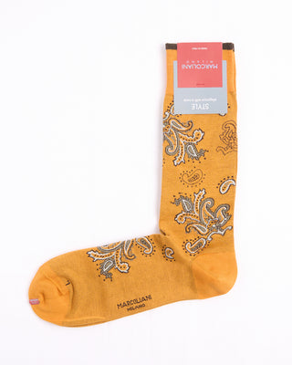 Marcoliani Curry Pima Cotton Jali Paisley Socks Curry 1 4358