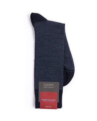 Marcoliani Navy Extrafine Merino Birdseye Socks Navy 1 4519