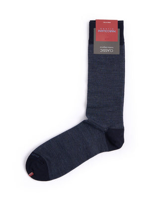 Marcoliani Navy Extrafine Merino Birdseye Socks Navy 2 4520