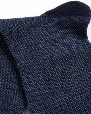 Marcoliani Navy Extrafine Merino Birdseye Socks Navy 4518