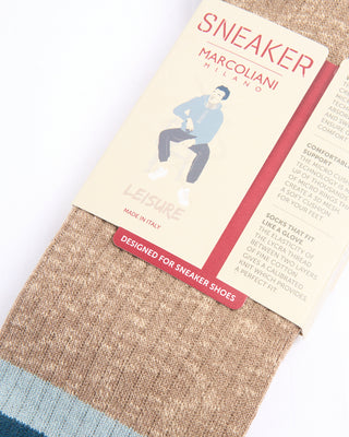 Marcoliani Khaki Pima Cotton Preppy Stripe Socks Khaki 4433