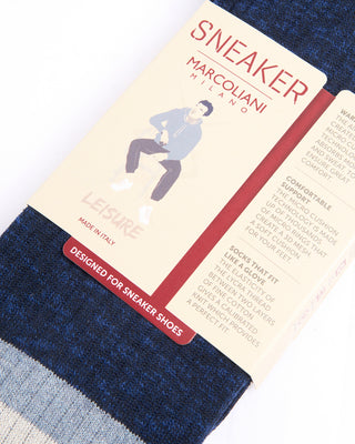 Marcoliani Navy Pima Cotton Preppy Stripe Socks Navy 4437