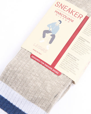 Marcoliani Silver Grey Pima Cotton Preppy Stripe Socks Silver Grey 1 4439