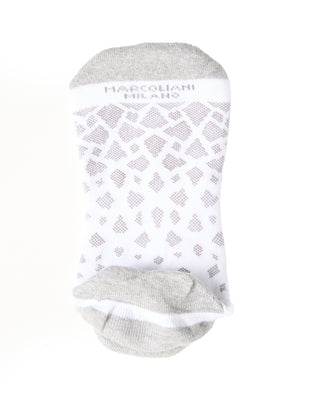 Marcoliani Denim Blue Pima Cotton Graphic Sneaker Socks Denim Blue 2 4708