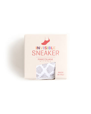 Marcoliani White Pima Cotton Graphic Sneaker Socks White 4704