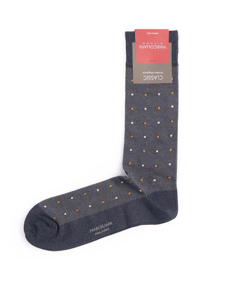 Marcoliani Indigo Blue Pima Cotton Contemporary Dots Socks Indigo Blue 1 4397