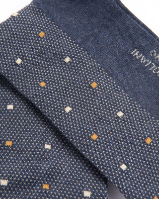 Marcoliani Indigo Blue Pima Cotton Contemporary Dots Socks Indigo Blue 2 4398