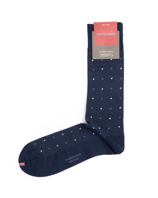 Marcoliani Navy Pima Cotton Contemporary Dots Socks Navy 2 4400