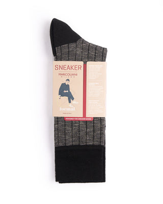 Marcoliani Black Pima Cotton Microstripes Socks Black 1 4430