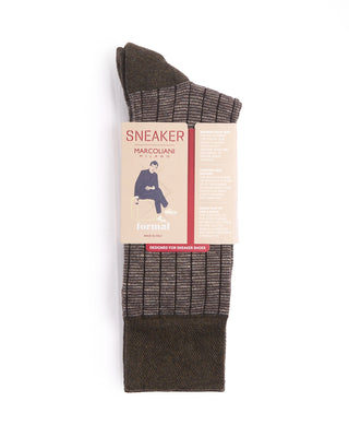 Marcoliani Coffee Pima Cotton Microstripes Socks Coffee 4435