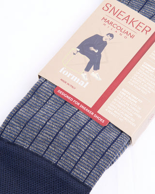 Marcoliani Navy Pima Cotton Microstripes Socks Navy 1 4432