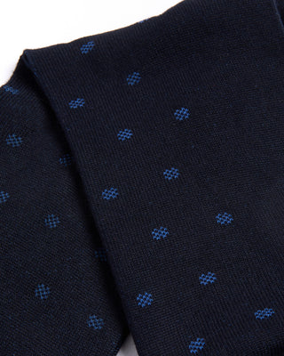 Marcoliani Navy Mousse Of Modal Micro Polka Socks Navy 4543