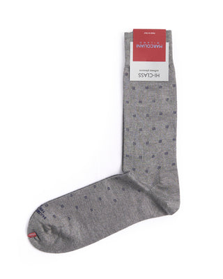 Marcoliani Silver Grey Mousse Of Modal Micro Polka Socks Silver Grey 4534