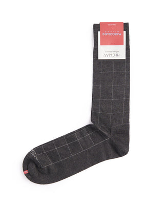 Marcoliani Asphalt Mousse Of Modal Windowpane Socks Asphalt 2 4406
