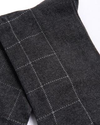 Marcoliani Asphalt Mousse Of Modal Windowpane Socks Asphalt 4531