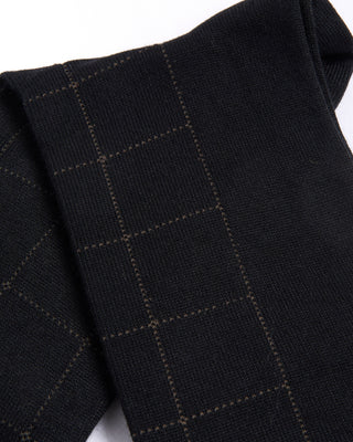 Marcoliani Black Mousse Of Modal Windowpane Socks Black 2 4530