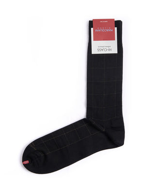 Marcoliani Black Mousse Of Modal Windowpane Socks Black 4527