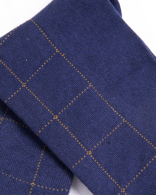 Marcoliani Lapis Blue Mousse Of Modal Windowpane Socks Lapis Blue 2 4392
